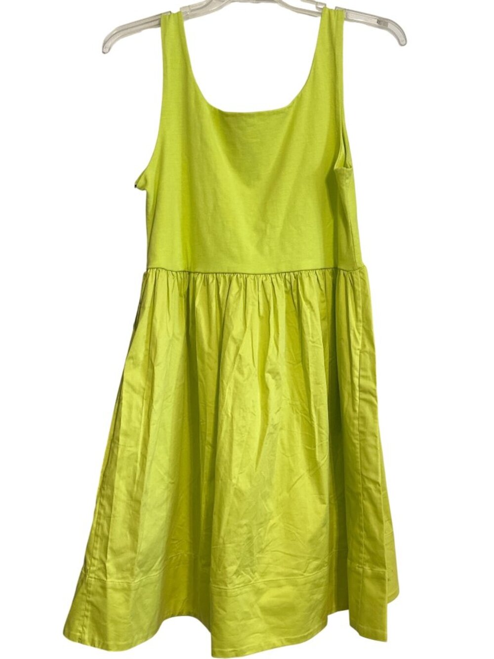 Cynthia Rowley Lime Green Sleeveless Fit & Flare Dress Womens Size L - Picture 5 of 7